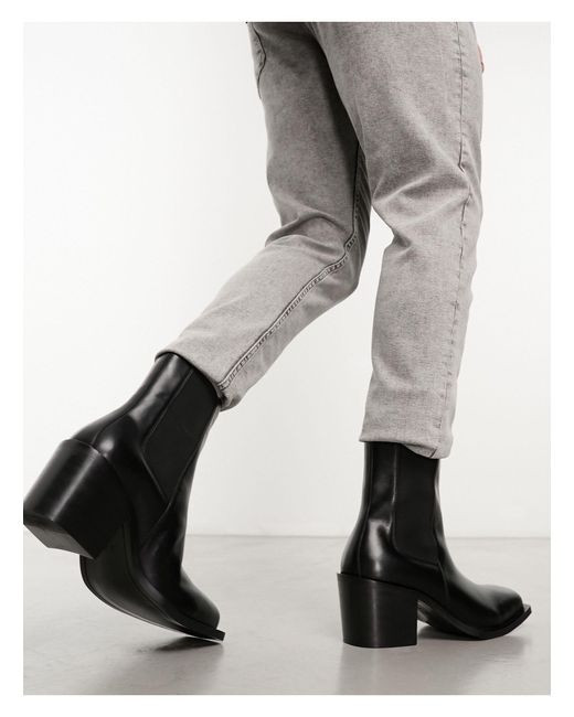 Nola - bottines en cuir à talon cubain Walk London pour homme en coloris Black
