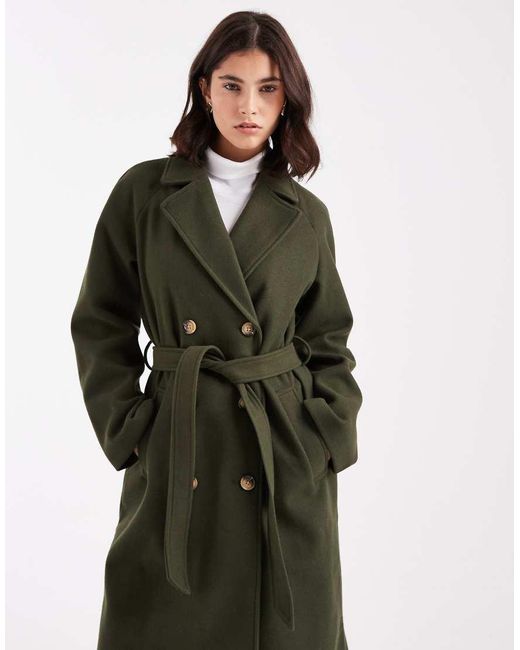 Pieces White Double Breasted Wool Coat