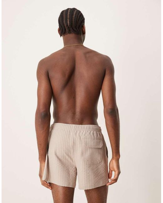 Abercrombie & Fitch Natural 5 Inch Drawstring Swimming Trunks for men