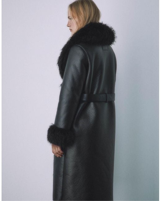 Stradivarius Black – langer mantel