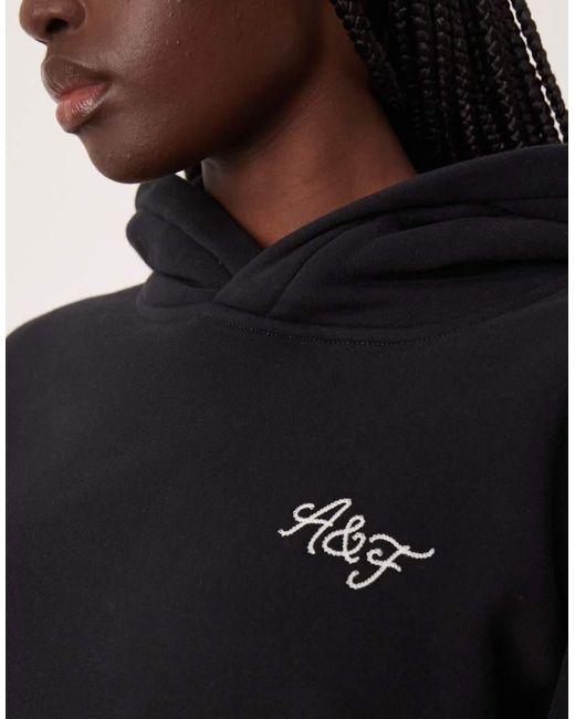Abercrombie & Fitch Hoodie Met Logo Op De Borst in het Blue