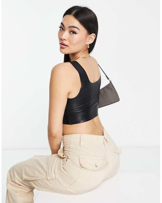 Commando Black Faux Leather Crop Top