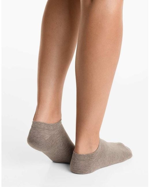 Oysho White 5 Pairs Of Cotton Blend Sneaker Socks