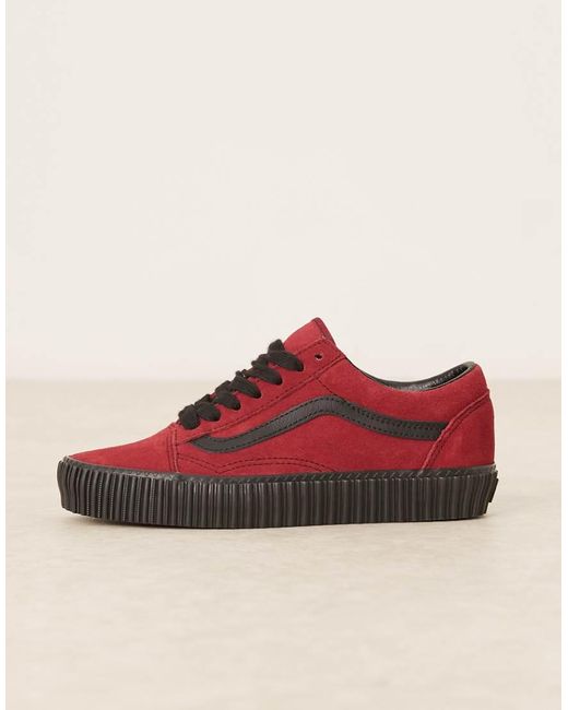 Vans Red Old Skool Creeper Trainers