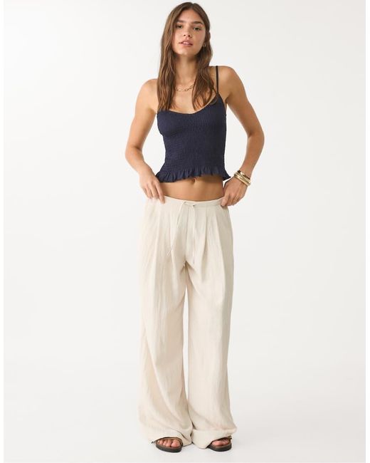 Stradivarius Top Met Bandjes En Elastisch Detail in het Blue