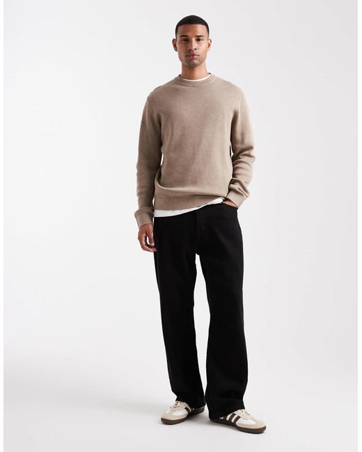 Jack & Jones Natural Premium Knitted Crew Neck Jumper for men
