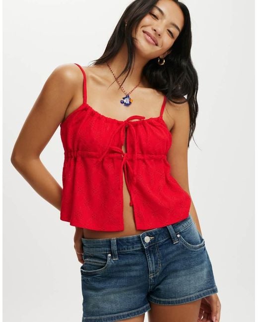 Cotton On Red Lola Tie Up Cami