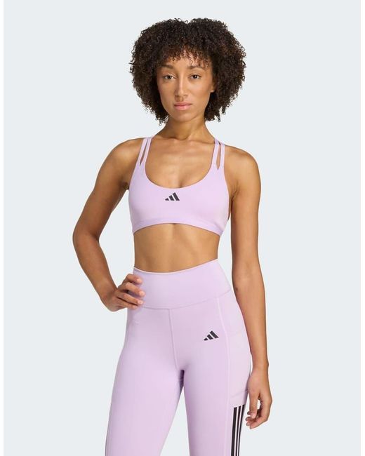 Adidas Originals Purple Adidas Training Aeroimpact Luxe Training Light-Support Bra