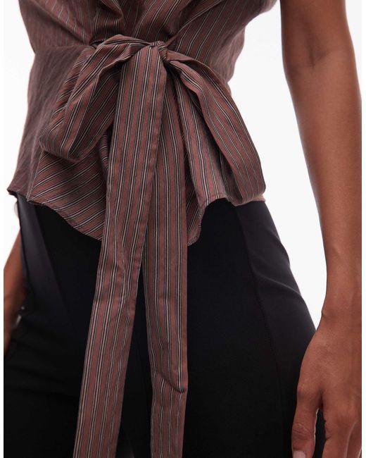 TOPSHOP Red Co-ord Drape Neck Top