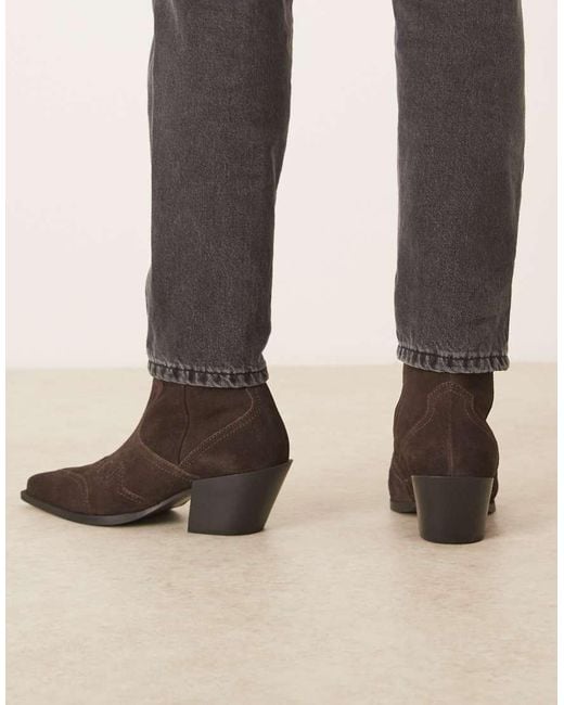 ASOS Natural Cuban Heeled Boots for men