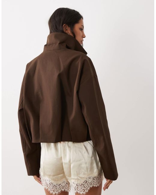 Bomber à col cheminée Mango en coloris Brown