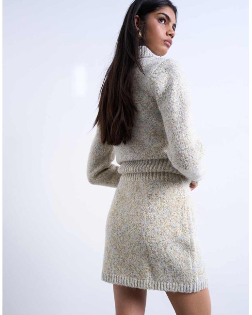 TOPSHOP White Knitted Twist Yarn Skirt
