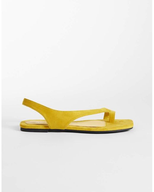 Public Desire Yellow Brynne Flat Sandals
