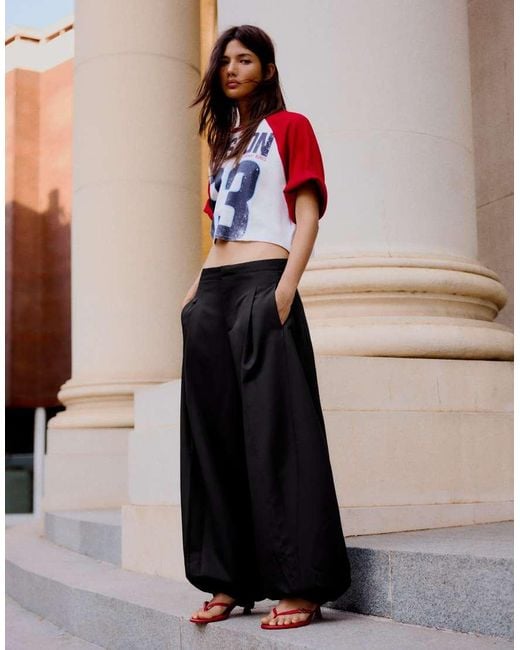 Bershka Black Tall Bloomer Trousers