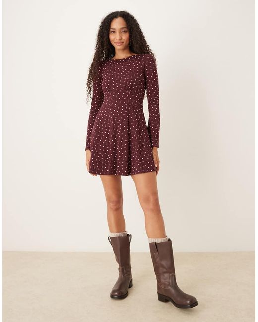 Nobody's Child Purple Tate Long Sleeve Mini Dress