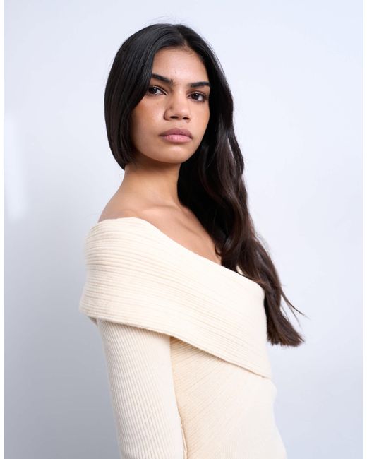 TOPSHOP White – langärmliges oberteil aus strick