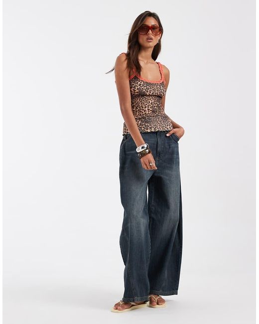 ASOS Cami-Top Met Gekleurde Bies in het Brown