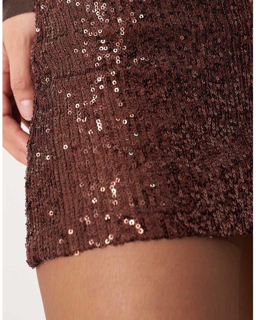 ASOS Mini Skort Met Lovertjes in het Brown