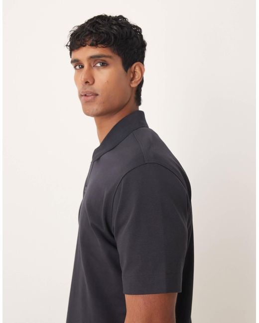 Mango Blue Cotton Mix Polo Top for men