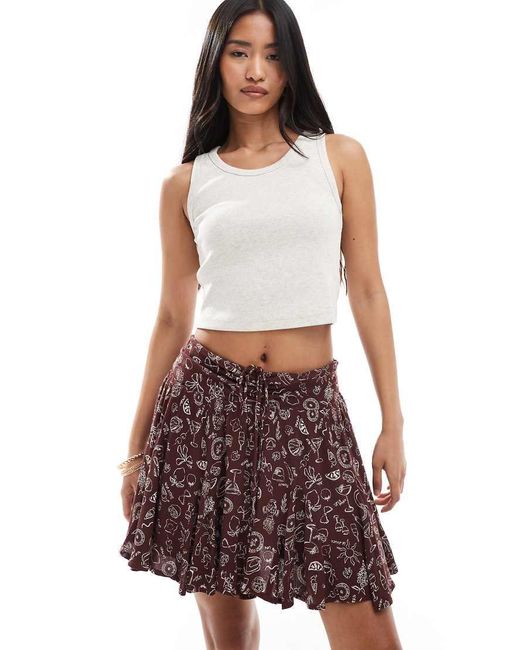 Miss Selfridge Red Cheesecloth Flippy Shorts