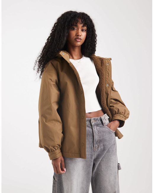 ASOS Multicolor Oversized Fleece Lined Rain Coat