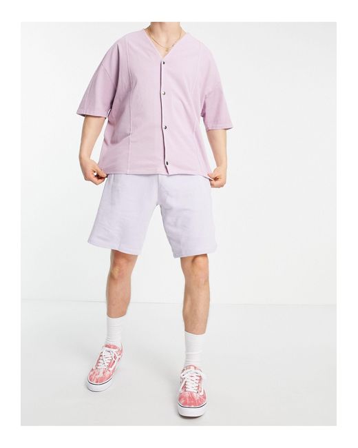 Short oversize en jersey - lilas Coton ASOS pour homme en coloris Violet -  Lyst