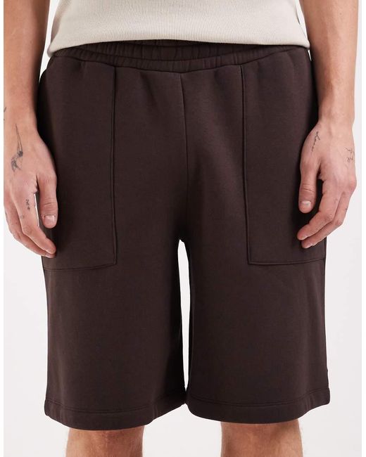 ASOS White Oversized Jersey Shorts With Utility Pockets for men