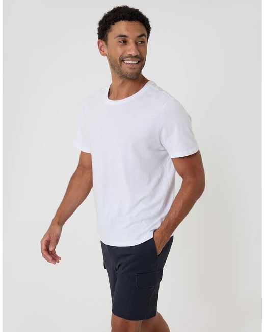 Threadbare Blue Shorter Length Stretch Cargo Shorts for men