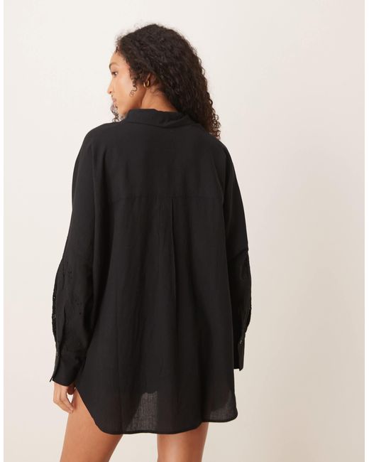 ASOS Natural – blake – oversize-strandhemd
