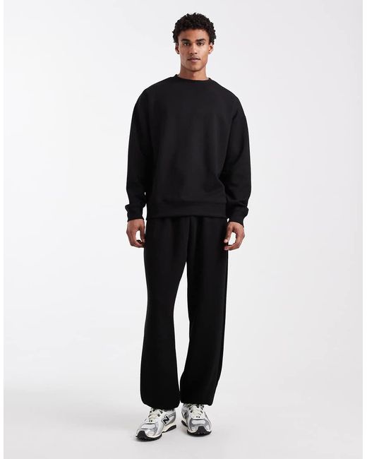 Brave Soul Black Co-ord Scuba-style Fabric Sweatshirt for men