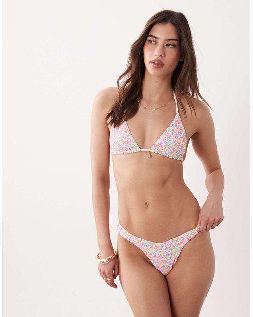 Kulani Kinis Women's Pink Field Trip Triangle Bikini Top