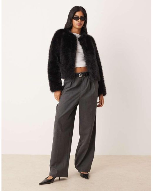 Threadbare Jack Van Imitatiebont Zonder Kraag in het Black