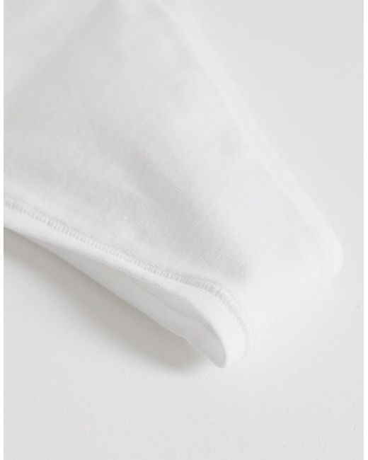 ASOS White Asos Design Curve 3 Pack Cotton Lingerie Thong