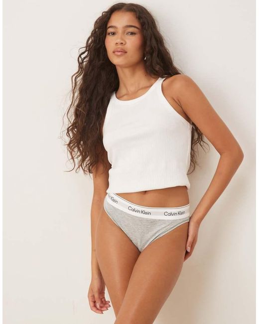 Calvin Klein Brown Icon Cotton Modal High Leg Tanga