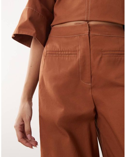 ARRANGE Brown Pleat Detail Co-ord Trouser