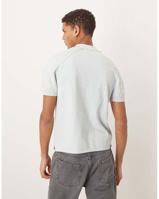 House Of Sunny White Button-down Knitted Polo Shirt for men