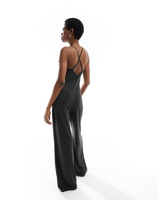 Monki Black Jersey Jumpsuit