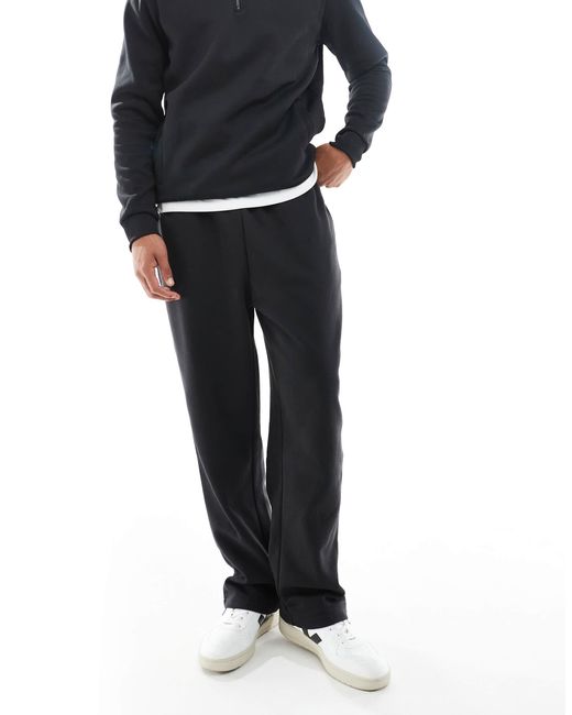 Brave Soul Black Wide Leg Sweatpants With Drawstring Waist for men