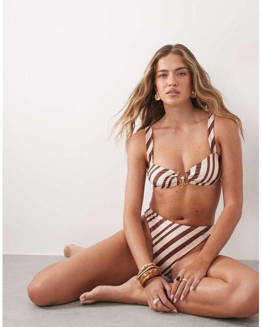 CUPSHE Brown High Rise Bikini Bottoms