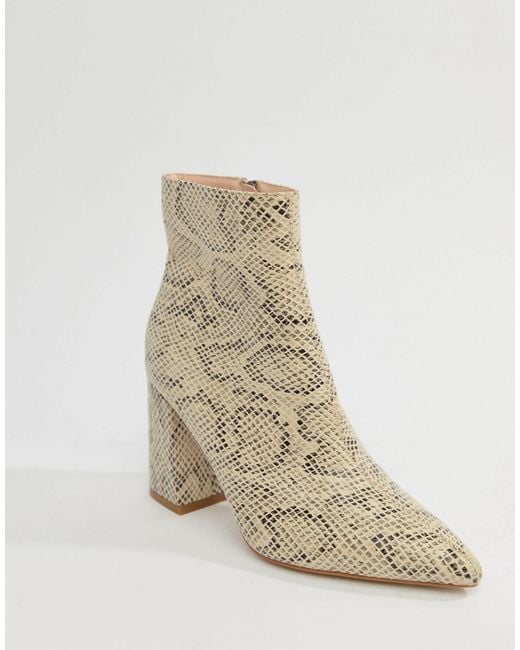 block heel snakeskin boots
