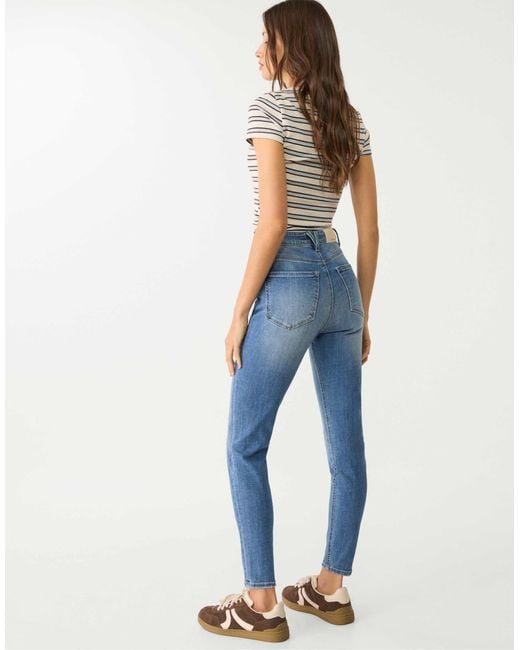 Stradivarius Blue – d09 – skinny jeans mit superhohem bund