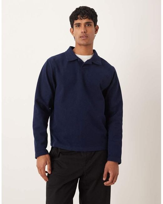 ASOS Oversized Sweatshirt Met Vaste Zoom En Wol-Look in het Blue voor heren