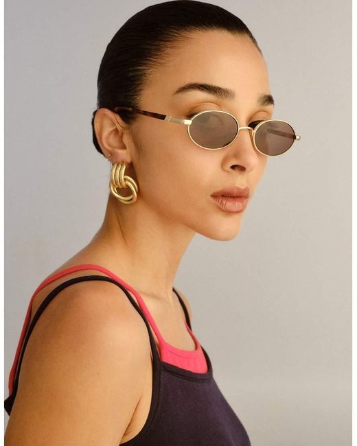 Le Specs Brown Icicle Slim Sunglasses