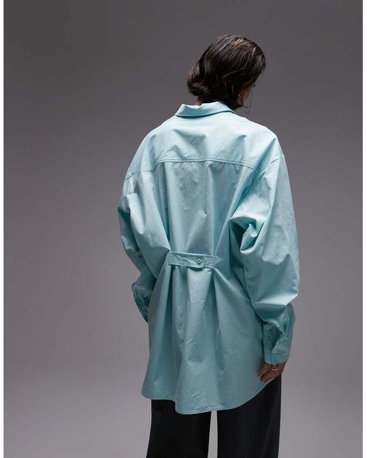 ASOS Gray Oversized Shirt With Tab Back Detail