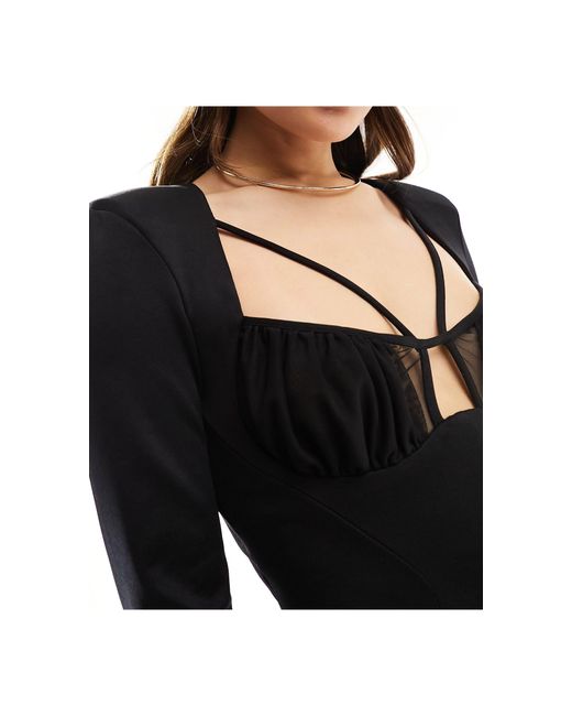 ASOS Black Ultimate Tuxedo Mini Dress With Bralet Detail