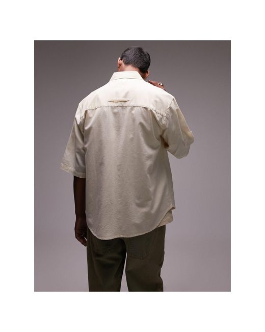Camisa color holgada Topman de hombre de color Brown