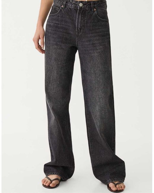 Stradivarius White Tall D92 Straight Wide-leg Jeans