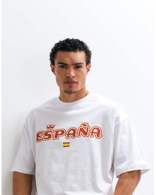 ASOS White Oversized T-shirt With Spain Graphic for men
