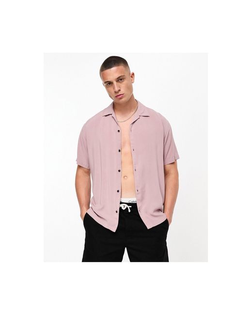 Jack & Jones Essentials – kurzärmliges viskose-hemd in Pink für Herren |  Lyst AT