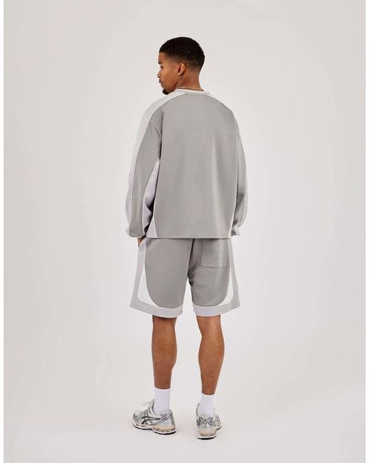 CERNUCCI Gray Relaxed Panelled Short for men